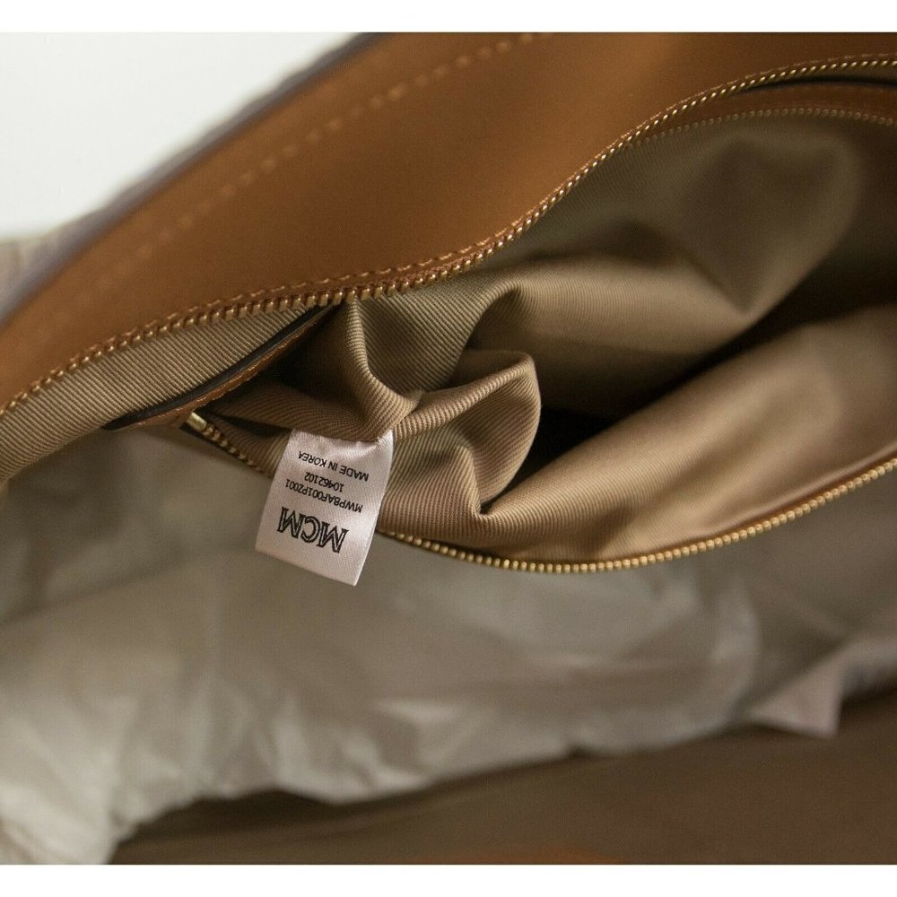 MCM Anya Baby Pink Visetos Logo Stripe Large Tote Bag NWT - Picture 10 of 10